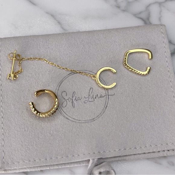 BNWT Set of 3 - Cuff Earring | Gold plated silver - Picture 7 of 7